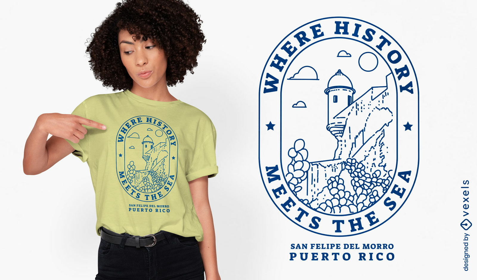 Design de camiseta com história de Porto Rico