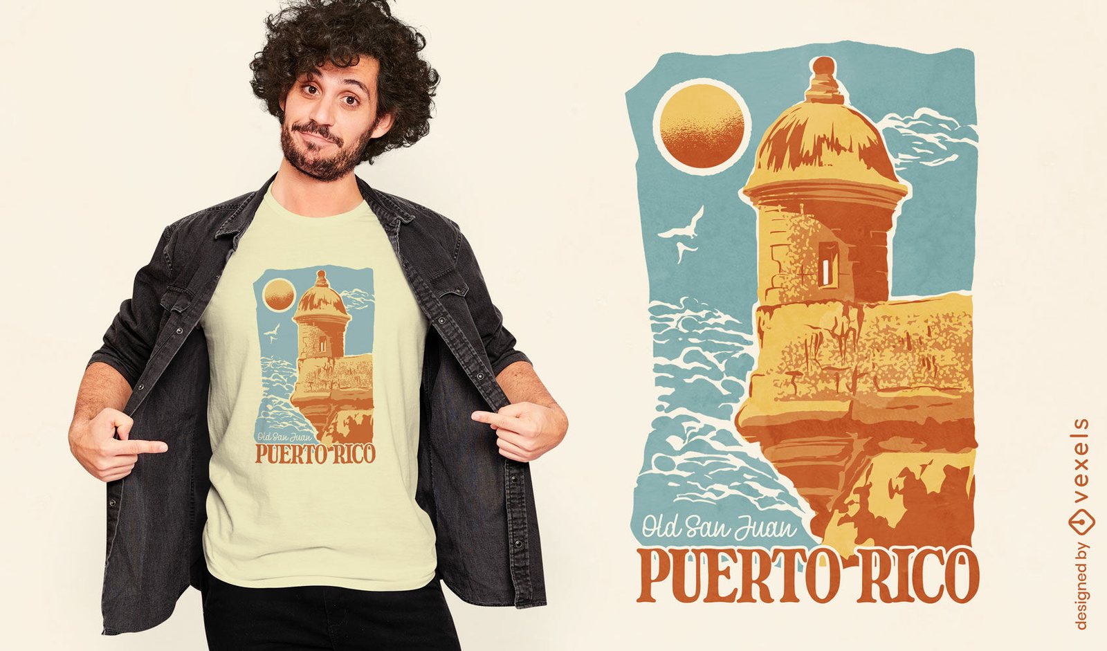 Diseño de camiseta del Viejo San Juan, Puerto Rico