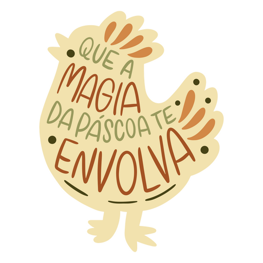 Design caprichoso de galinha da Páscoa Desenho PNG