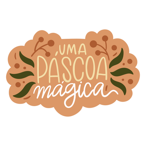 Design de saudação de Páscoa caprichoso com elementos naturais Desenho PNG