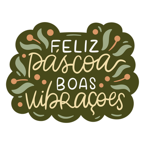 Design de saudação festiva de Páscoa com elementos florais Desenho PNG