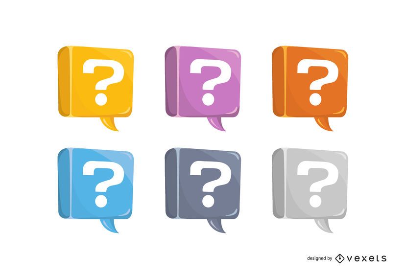 Signo de interrogación colorido conjunto de vectores Signo de interrogación colorido conjunto de vectores