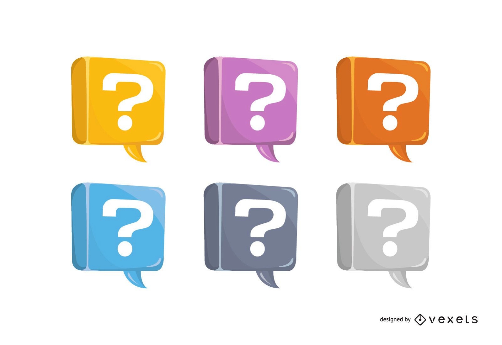 Colorful Question Mark Vector Set