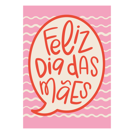 Diseño divertido de tarjeta de felicitación para el día de la madre. Diseño PNG