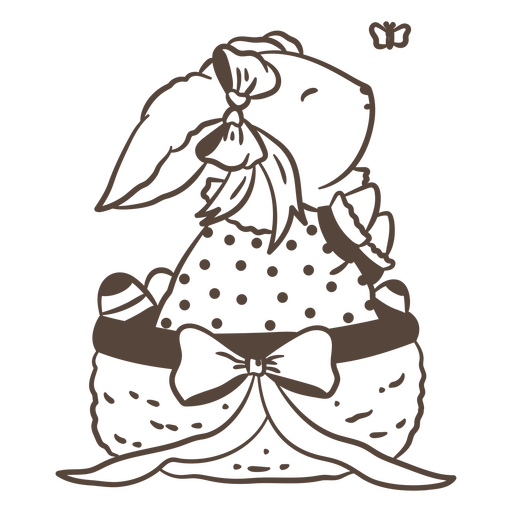 Charming rabbit in a dress design PNG Design