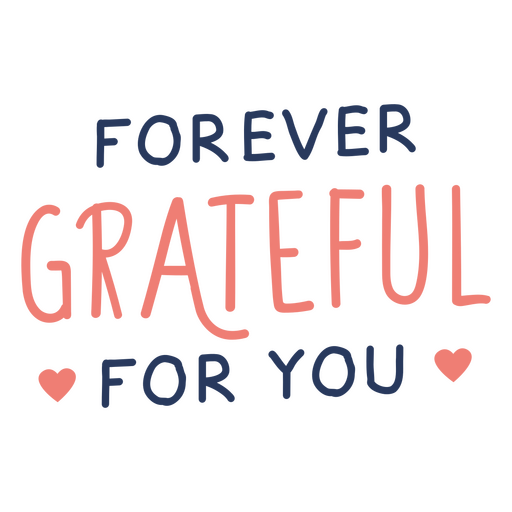 Charming grateful quote design PNG Design