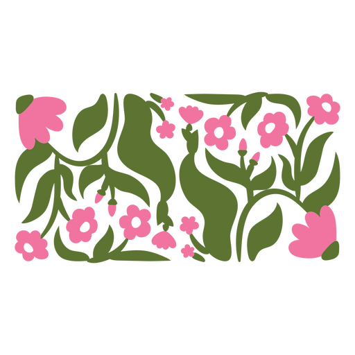 Design de padrão floral lúdico Desenho PNG