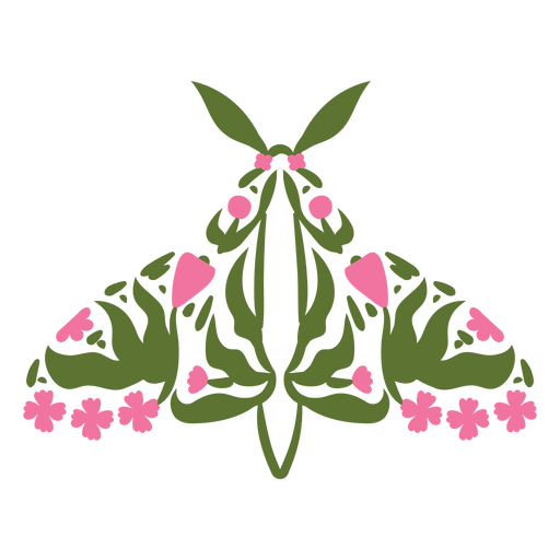 Elegant floral moth illustration PNG Design