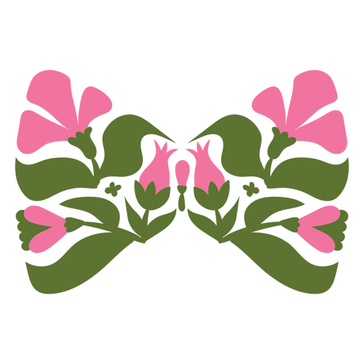 Beautiful floral design with pink flowers and green leaves PNG Design