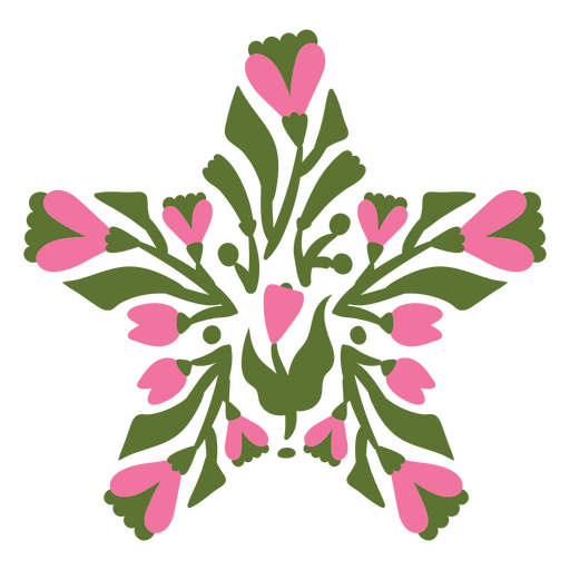 Ilustração elegante de estrela floral Desenho PNG