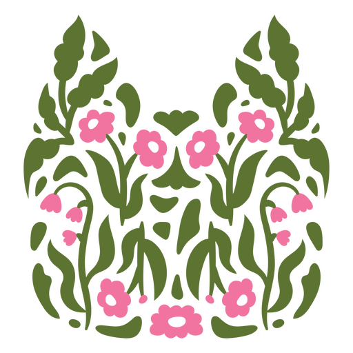 Design de padrão floral caprichoso Desenho PNG