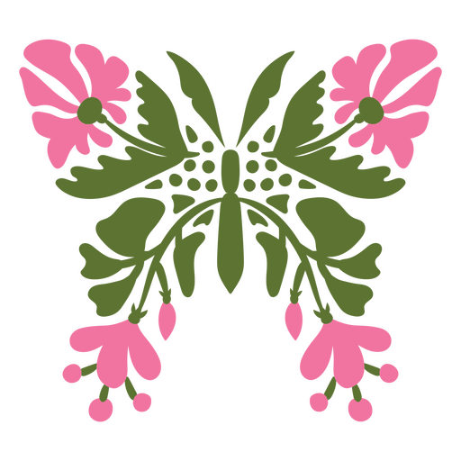 Design floral elegante de borboleta Desenho PNG