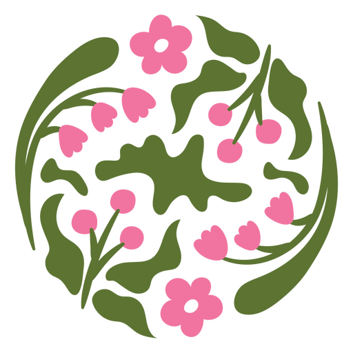 Charming floral wreath illustration PNG Design