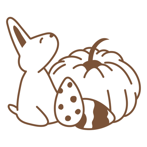 Playful bunny and pumpkin illustration PNG Design