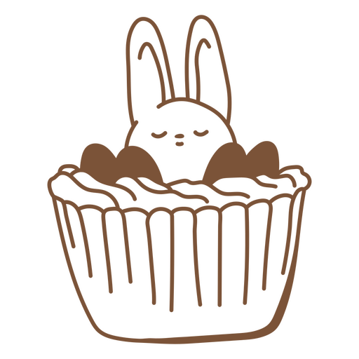 Cute bunny in cupcake design PNG Design