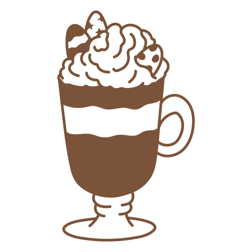 Ilustração encantadora de xícara de café com cobertura de chantilly Desenho PNG