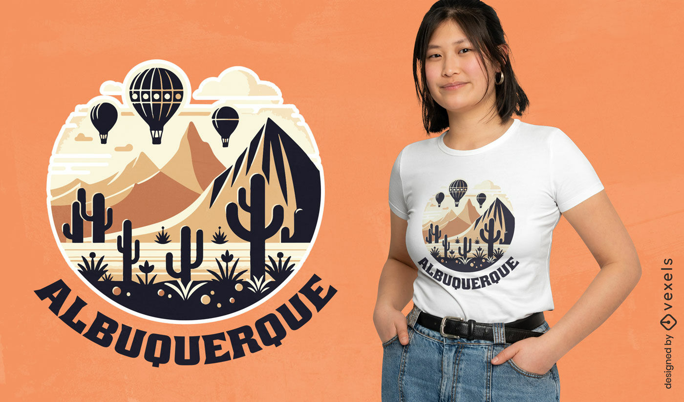 Diseño de camiseta de viaje al desierto de Albuquerque