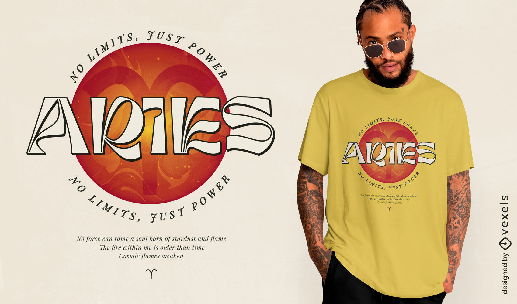 Aries no limits just power t-shirt design