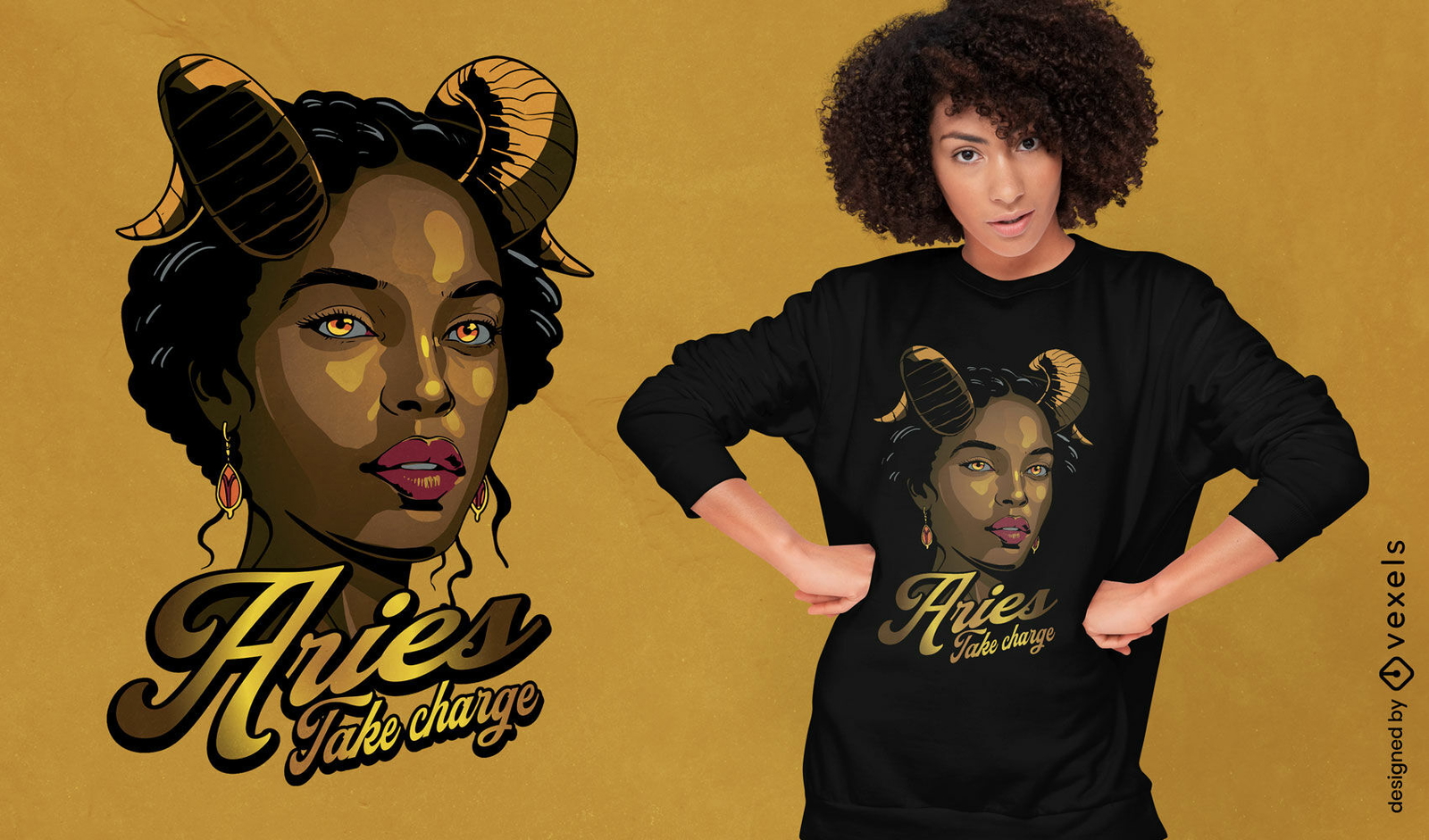 Design de camiseta com o símbolo do Áries