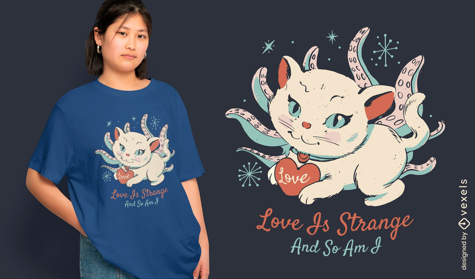 Design de camiseta "O amor é estranho"