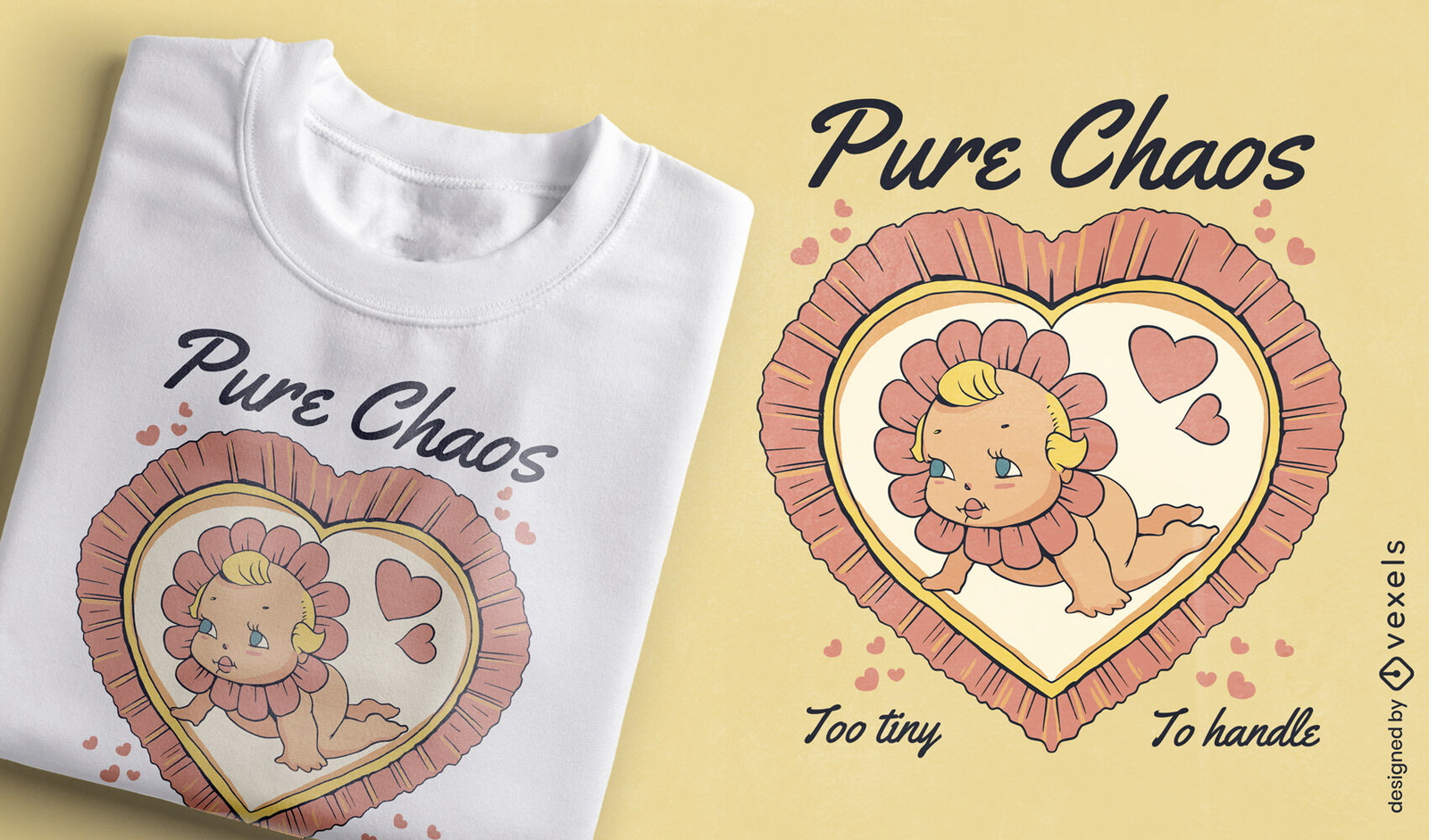 Diseño de camiseta de bebé "Puro caos"