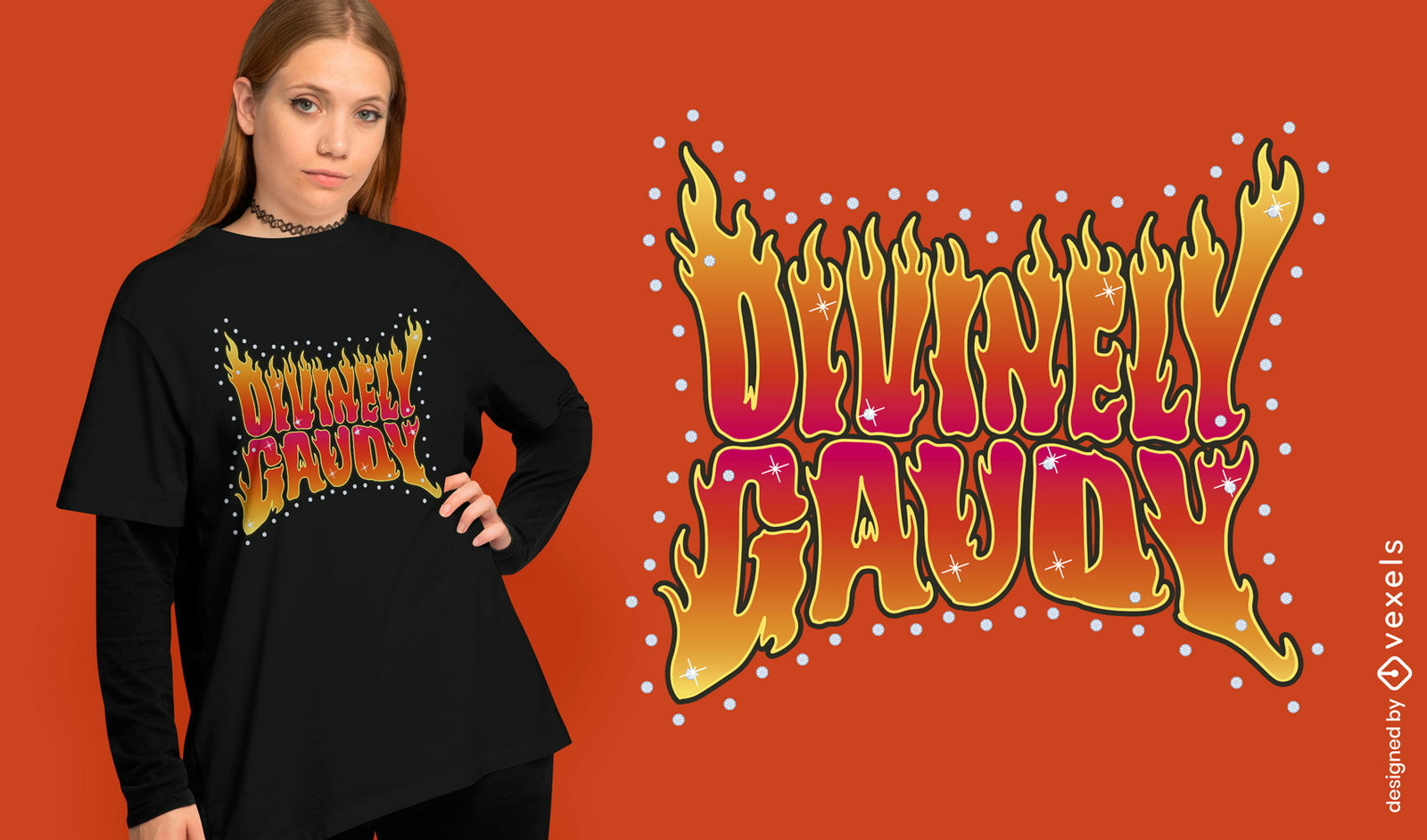 Divinely gaudy kitsch t-shirt design