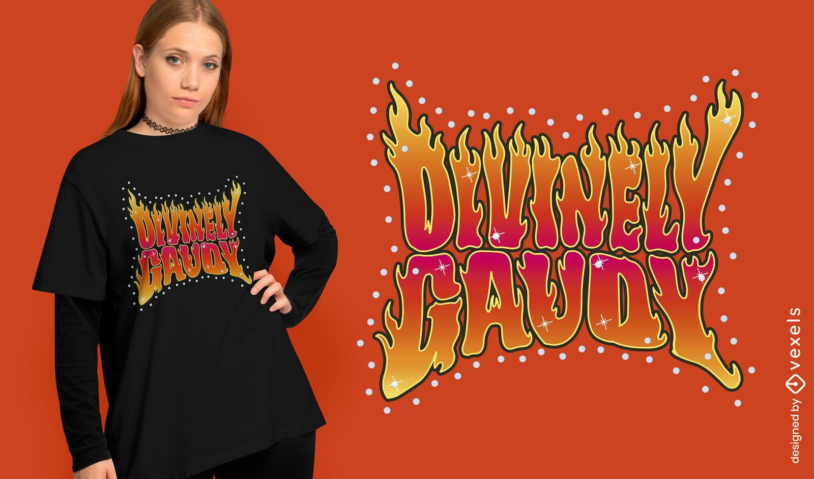 Himmlisch knalliges Kitsch-T-Shirt-Design