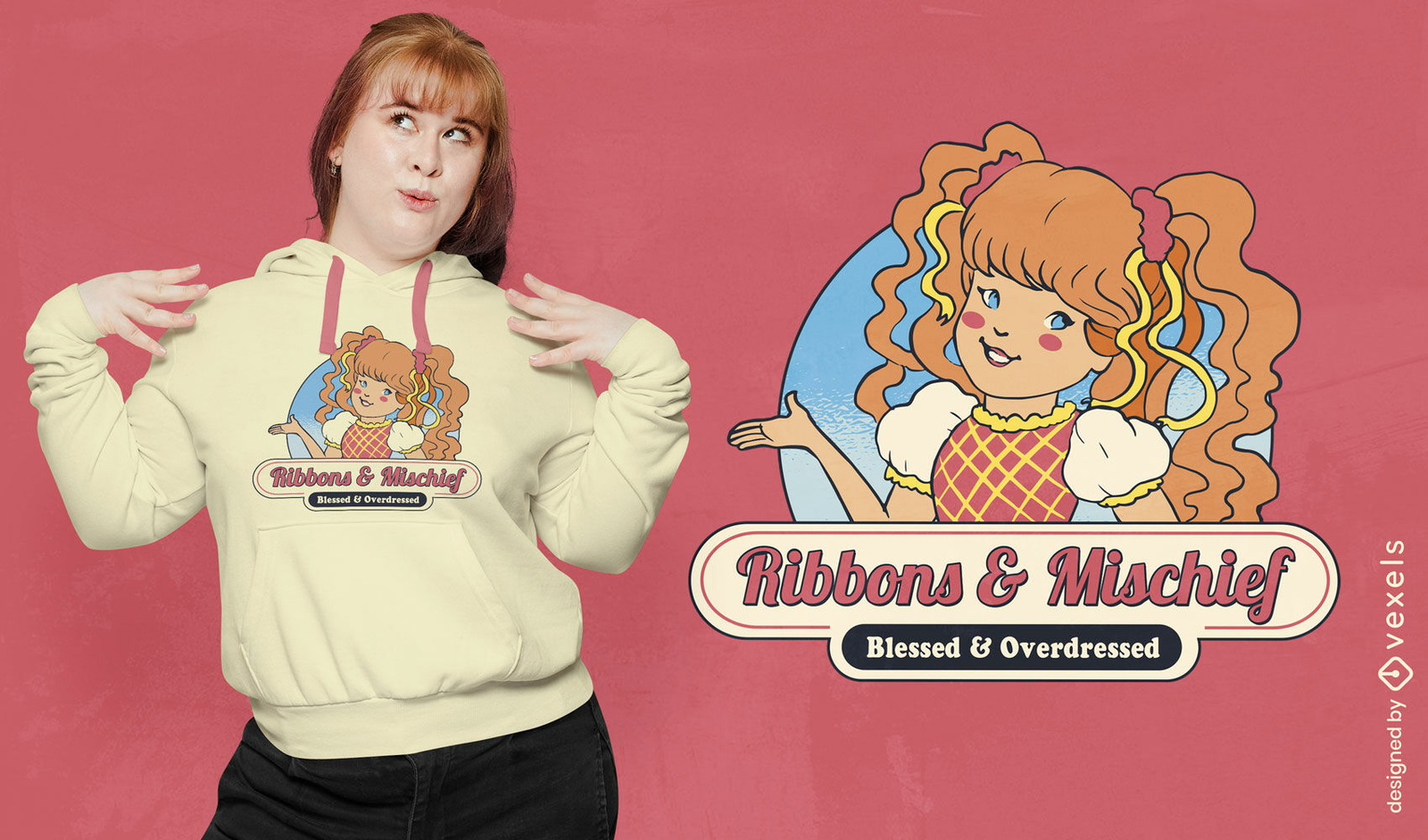 Diseño de camiseta con cintas y travesuras