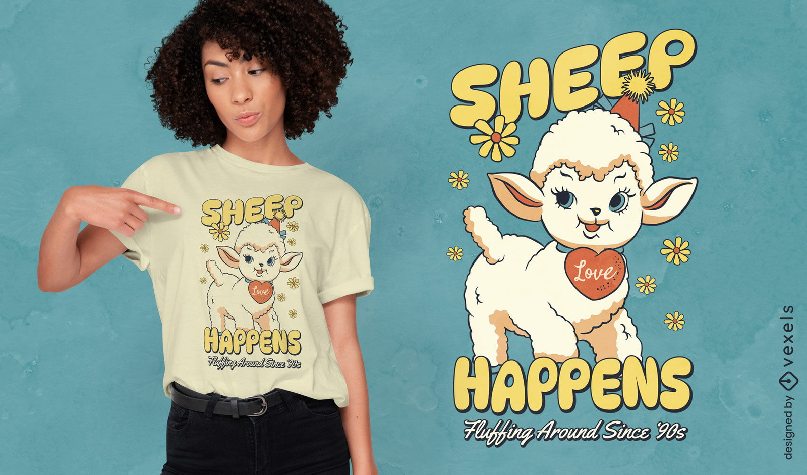 Diseño de camiseta Sheep Happens