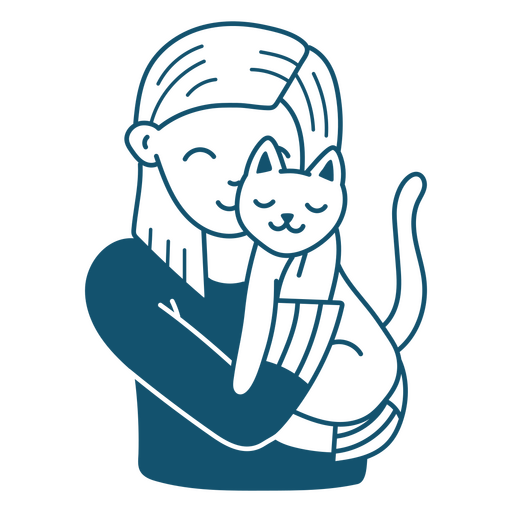 Design de ilustração de gato brincalhão e dono Desenho PNG
