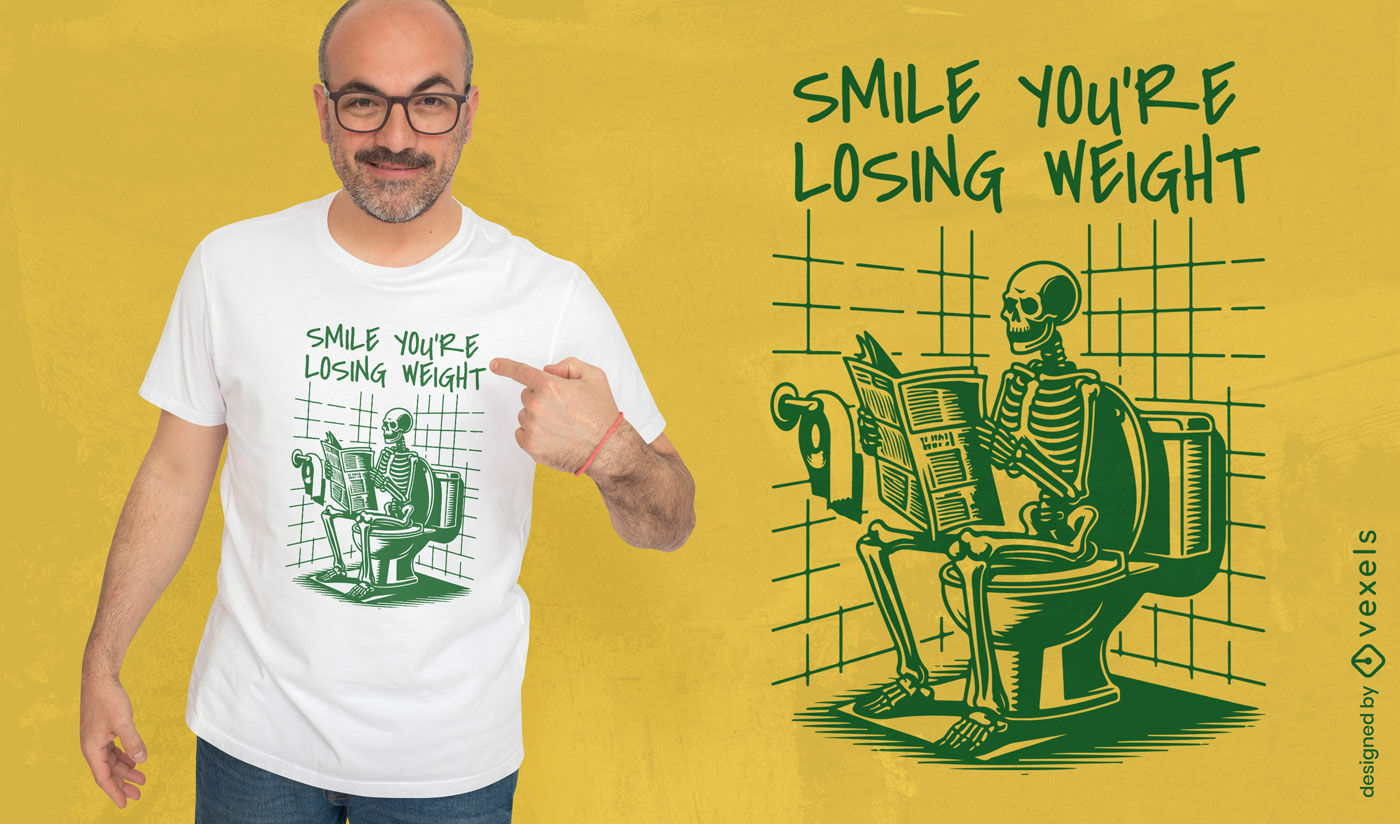 Skeleton bathroom humor t-shirt design