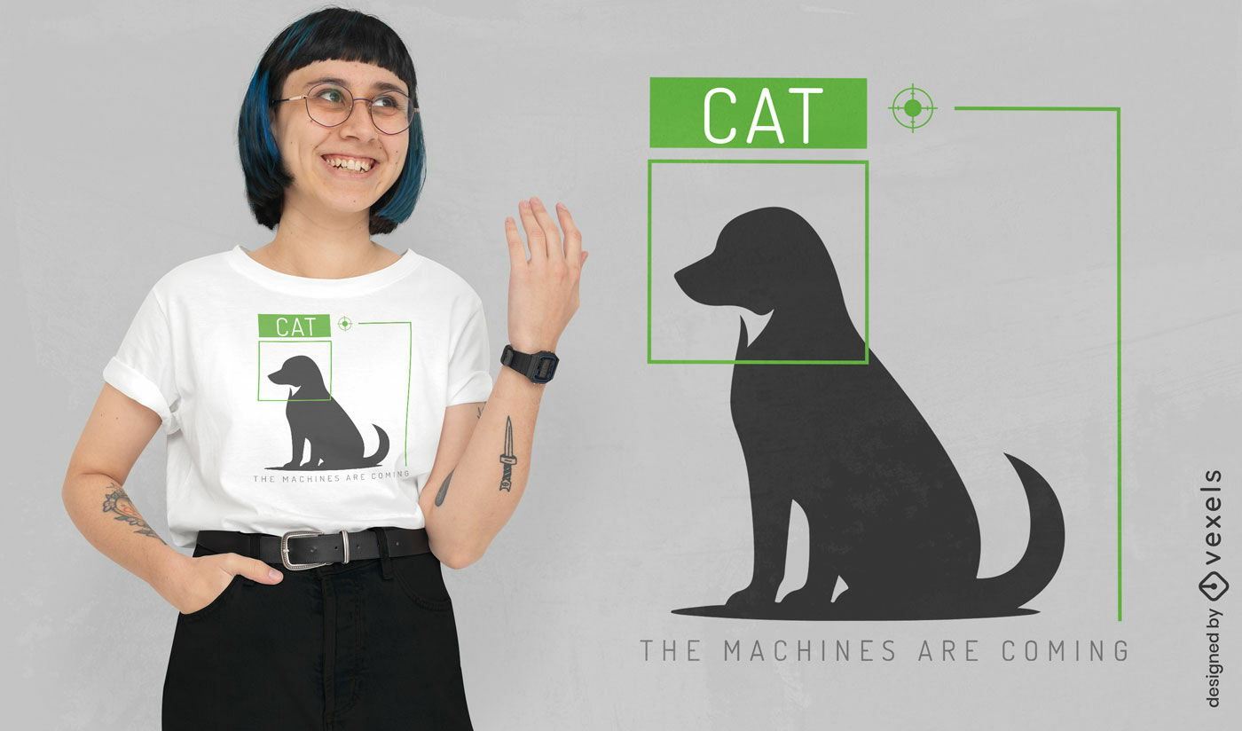  Design de camiseta com humor de gato com IA