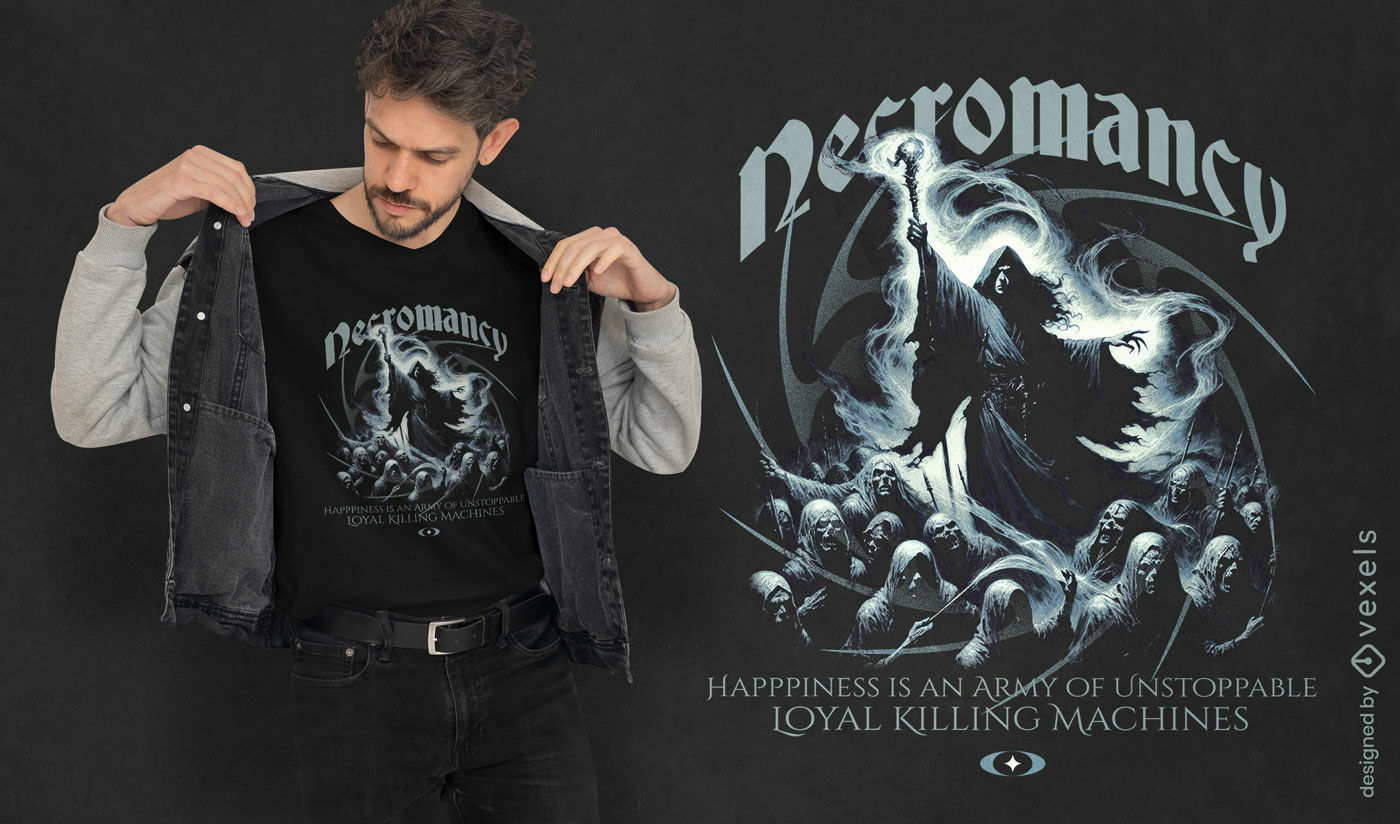 Dark fantasy necromancy t-shirt design