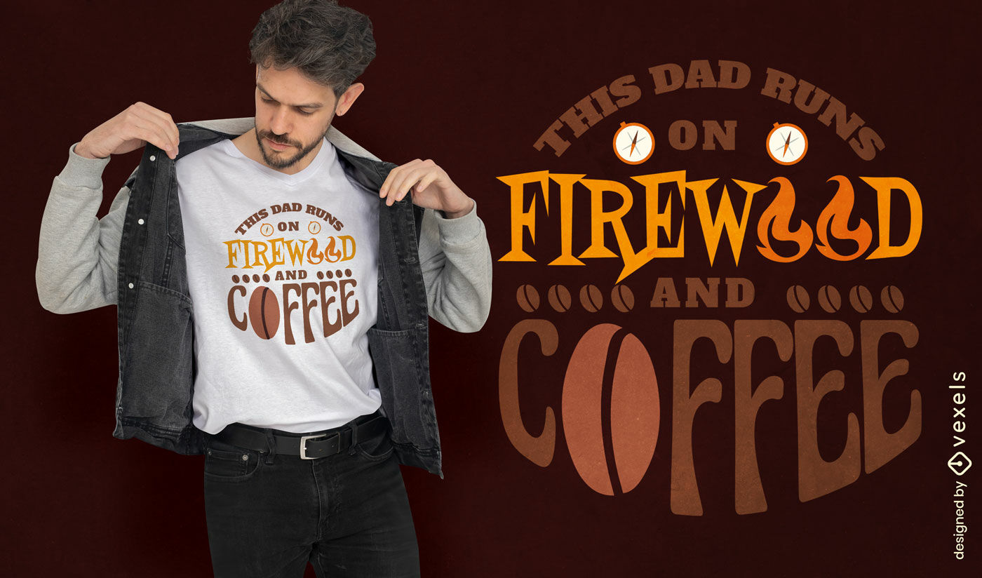 Design de camiseta com citação sobre estilo de vida de pai