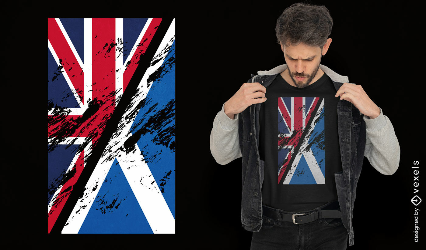 UK and Scottish flag grunge t-shirt design