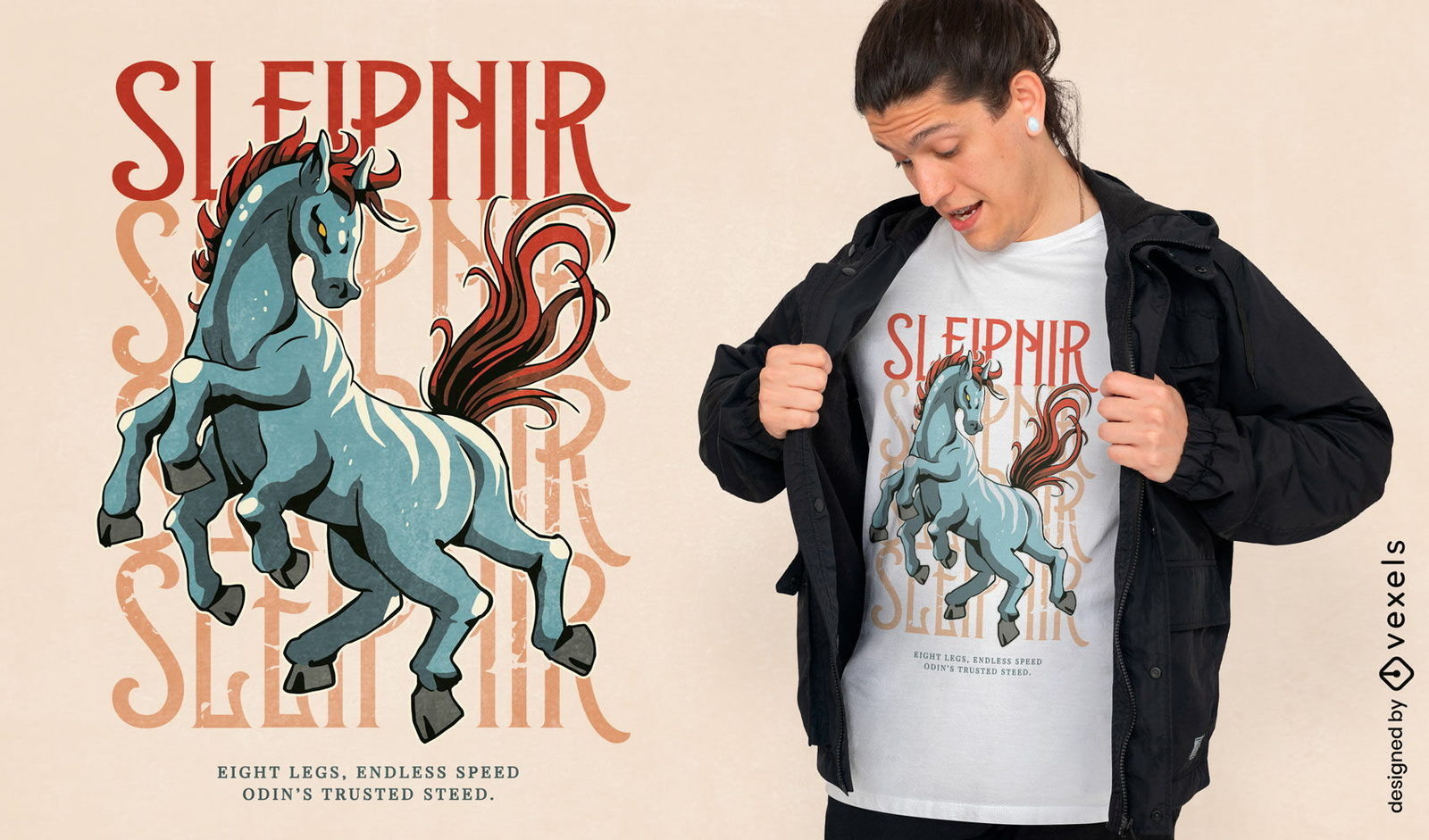 Design mítico de camiseta Sleipnir