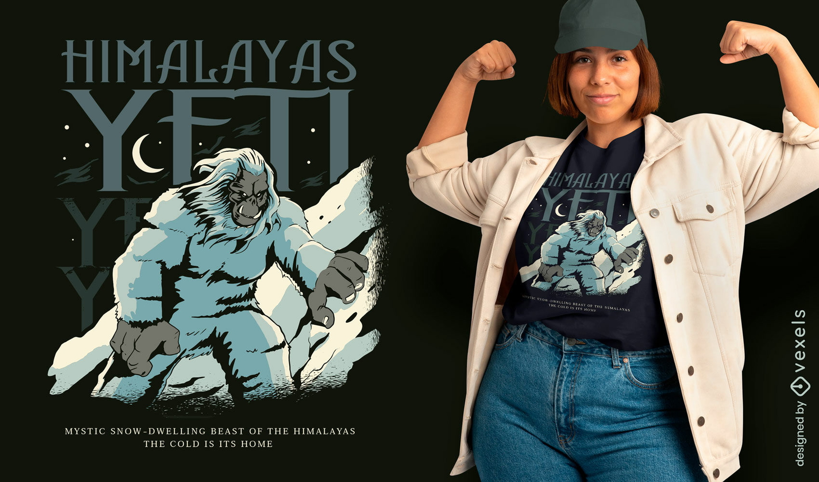 Himalayas yeti mythological t-shirt design