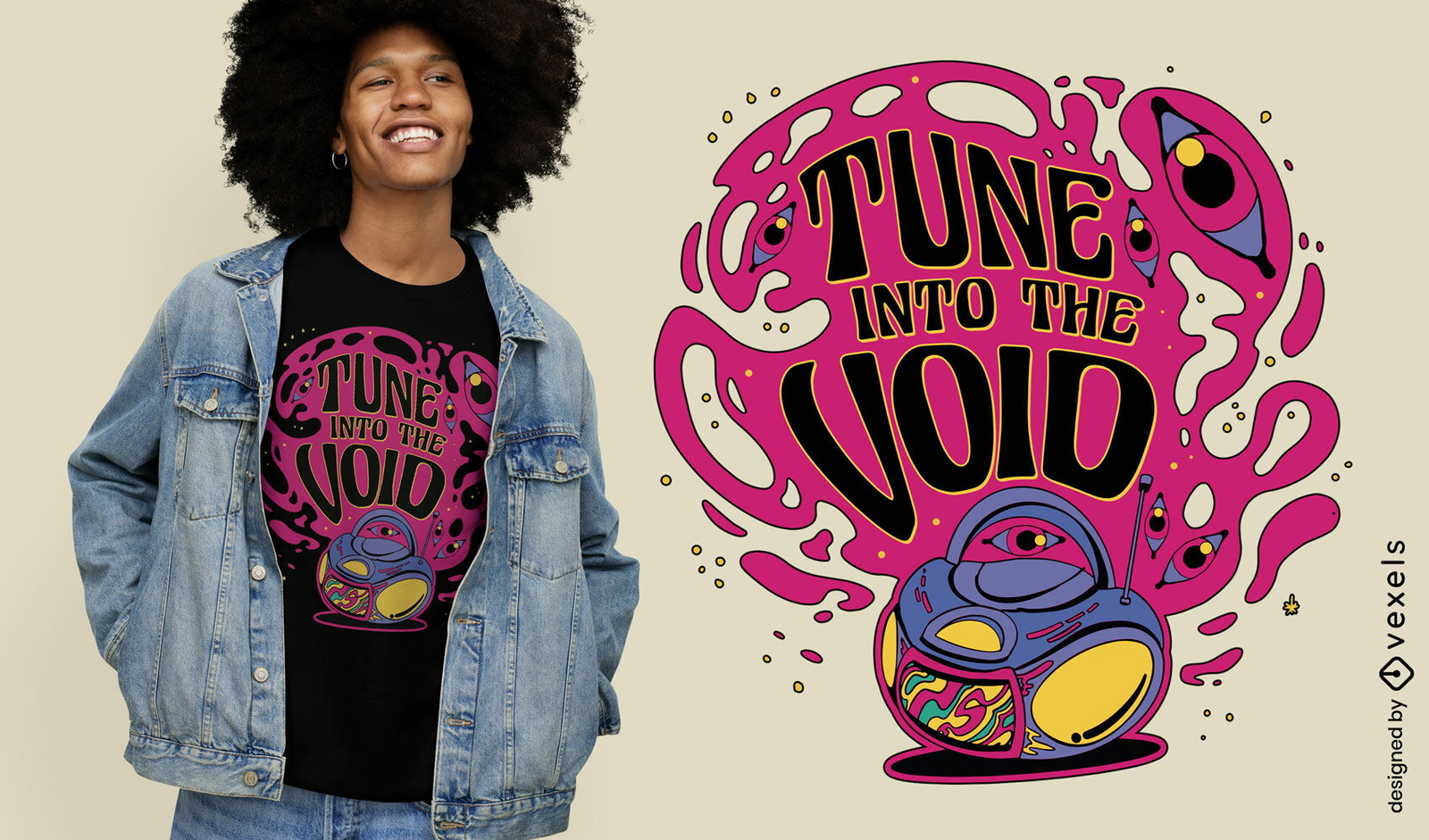 T-Shirt-Design ?Tune into the void?