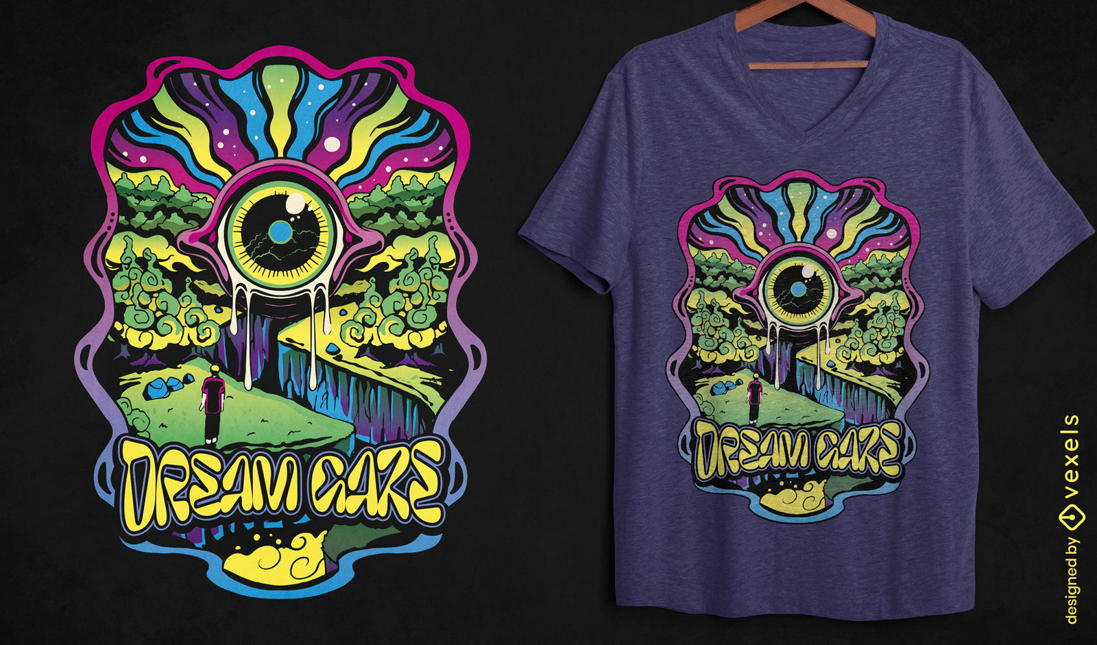  Dream days psychedelic t-shirt design