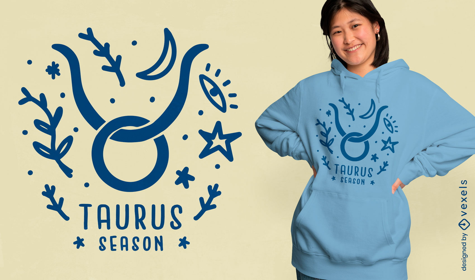 Design de camiseta astrológica da temporada de Touro