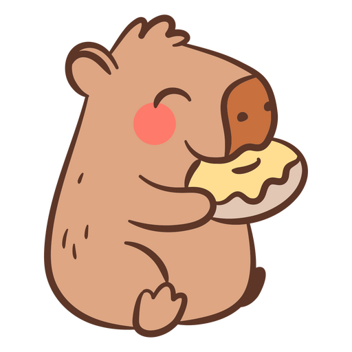 Niedlicher Wombat genießt eine Leckerei-Illustration PNG-Design