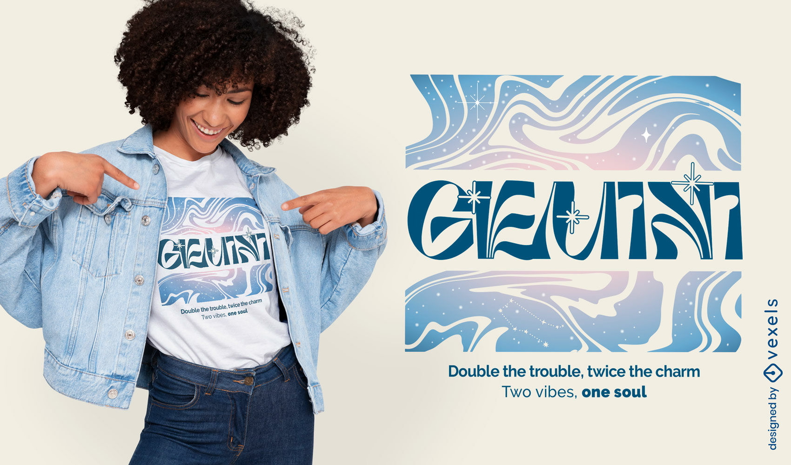 Gemini abstract t-shirt design