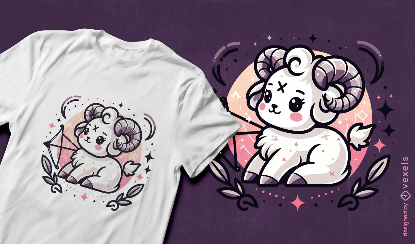 Cute Sagittarius character t-shirt design