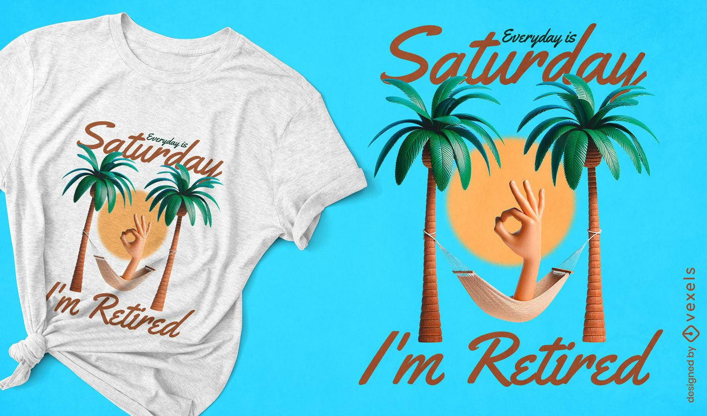 Design de camiseta estilo de vida aposentado no sábado