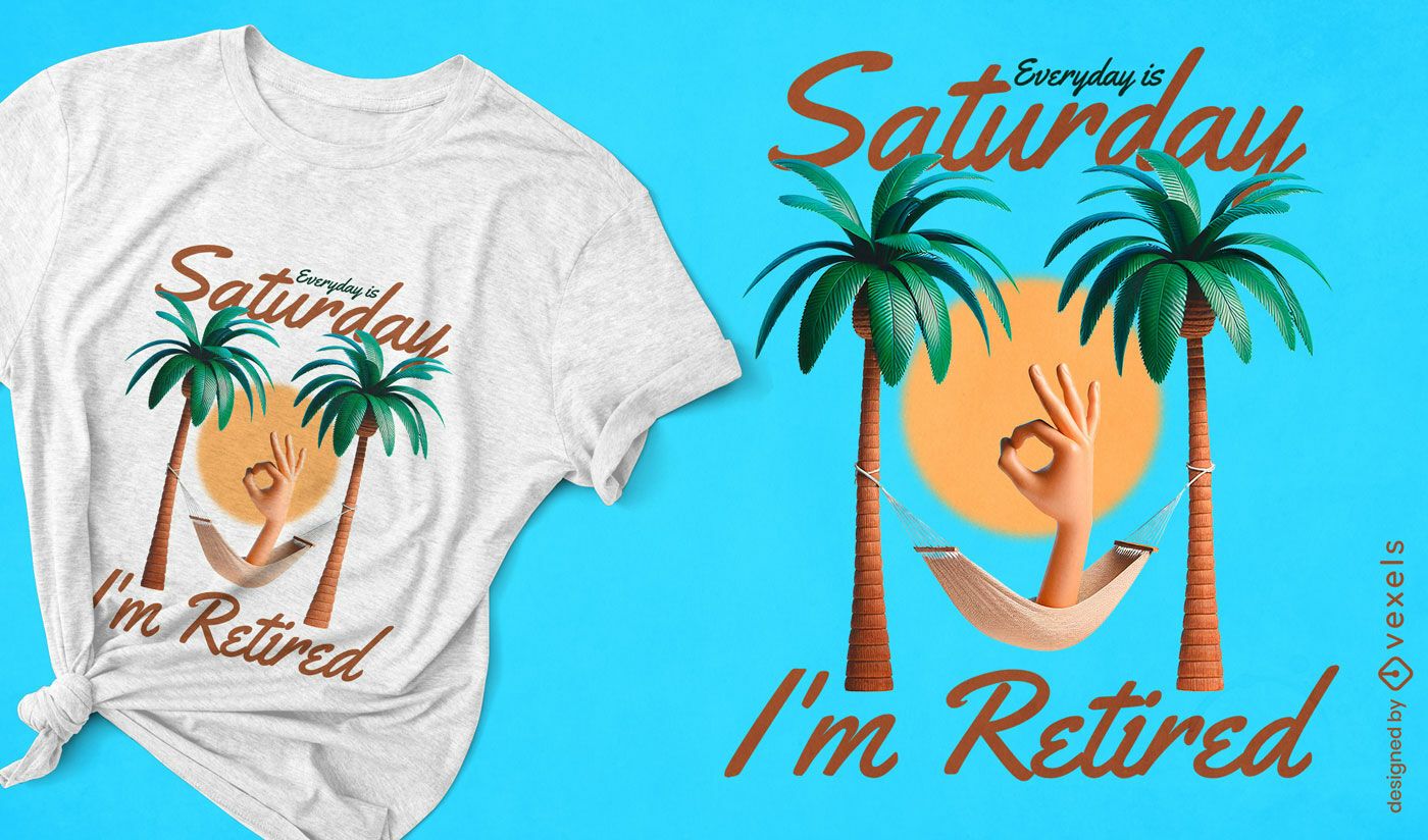 Diseño de camiseta de estilo de vida jubilado del sábado