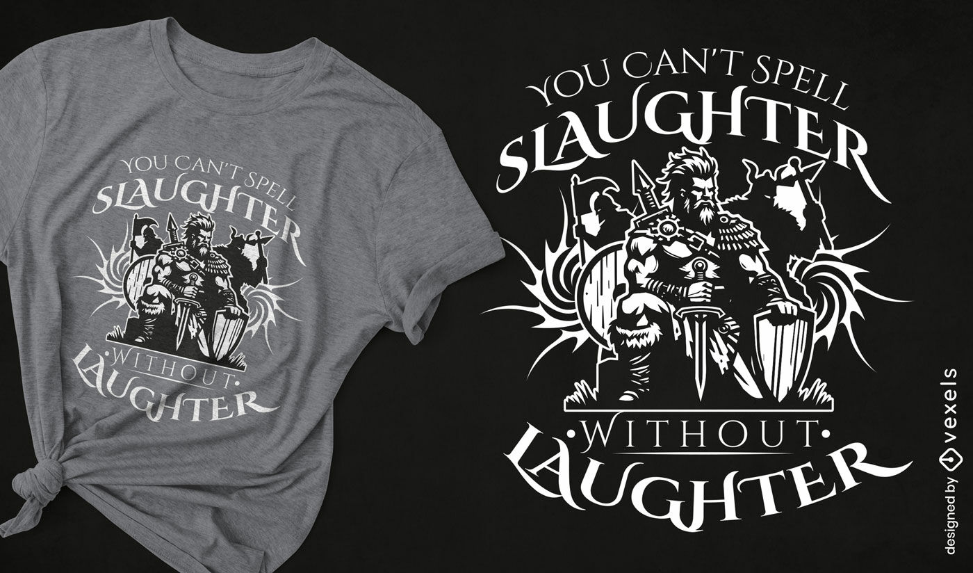 T-Shirt-Design mit Zitat des barbarischen Kriegers