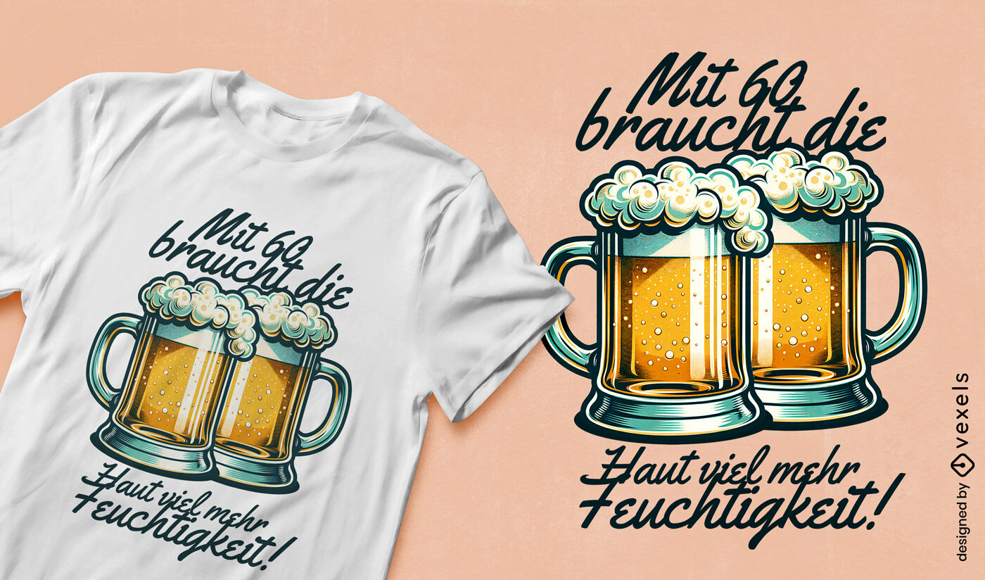 Diseño divertido de camiseta de cerveza para el 60.º cumpleaños