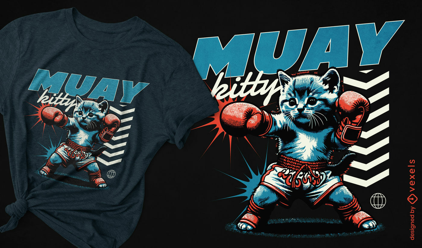 Muay kitty t-shirt design