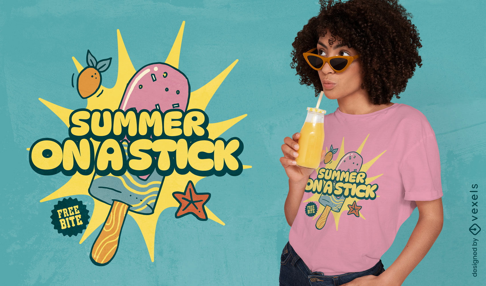 Summer on a stick t-shirt design