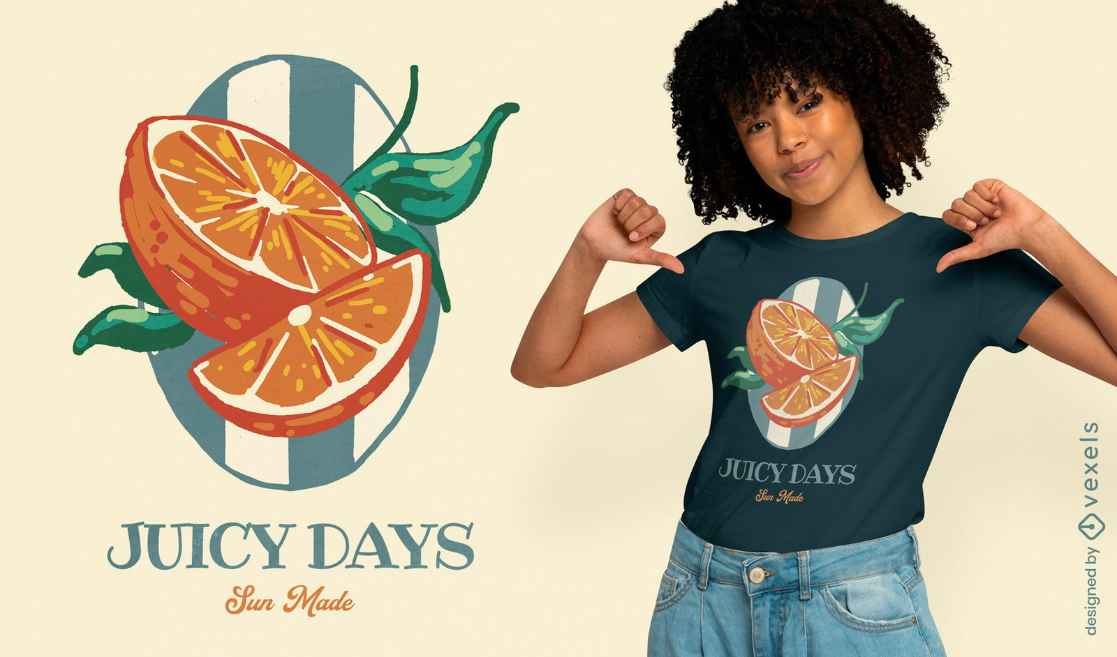 Diseño de camiseta con cítricos Juicy Days